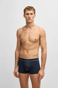 Stretch-cotton trunks with printed pattern