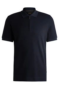 Zip-neck polo shirt cotton and cashmere