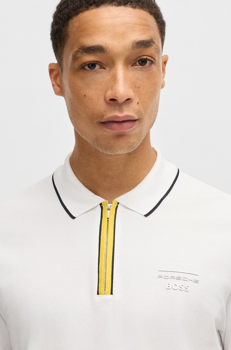 Porsche x BOSS stretch-cotton polo shirt