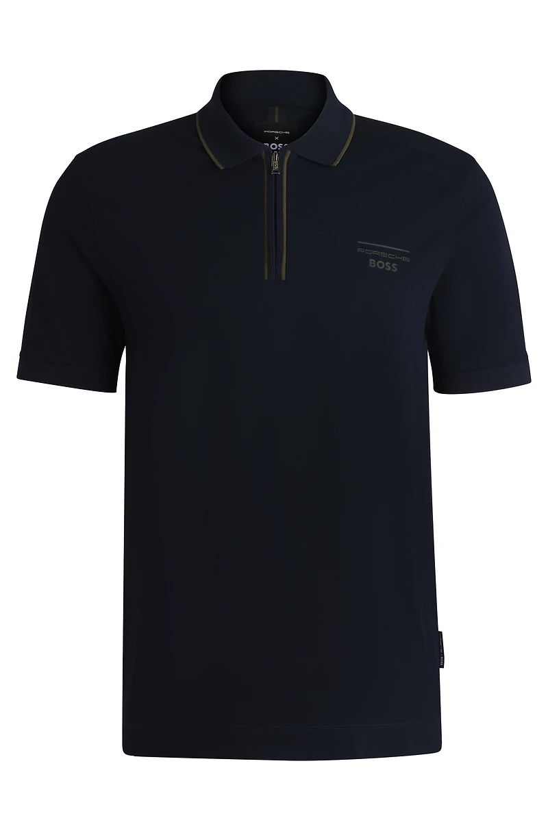 Porsche x BOSS stretch-cotton polo shirt