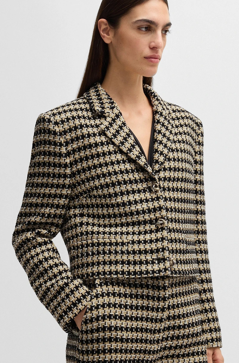 Cropped regular-fit jacket tweed