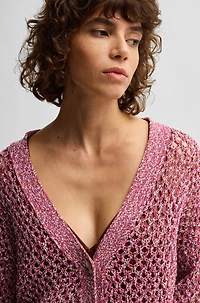 Reversible cardigan with open structure