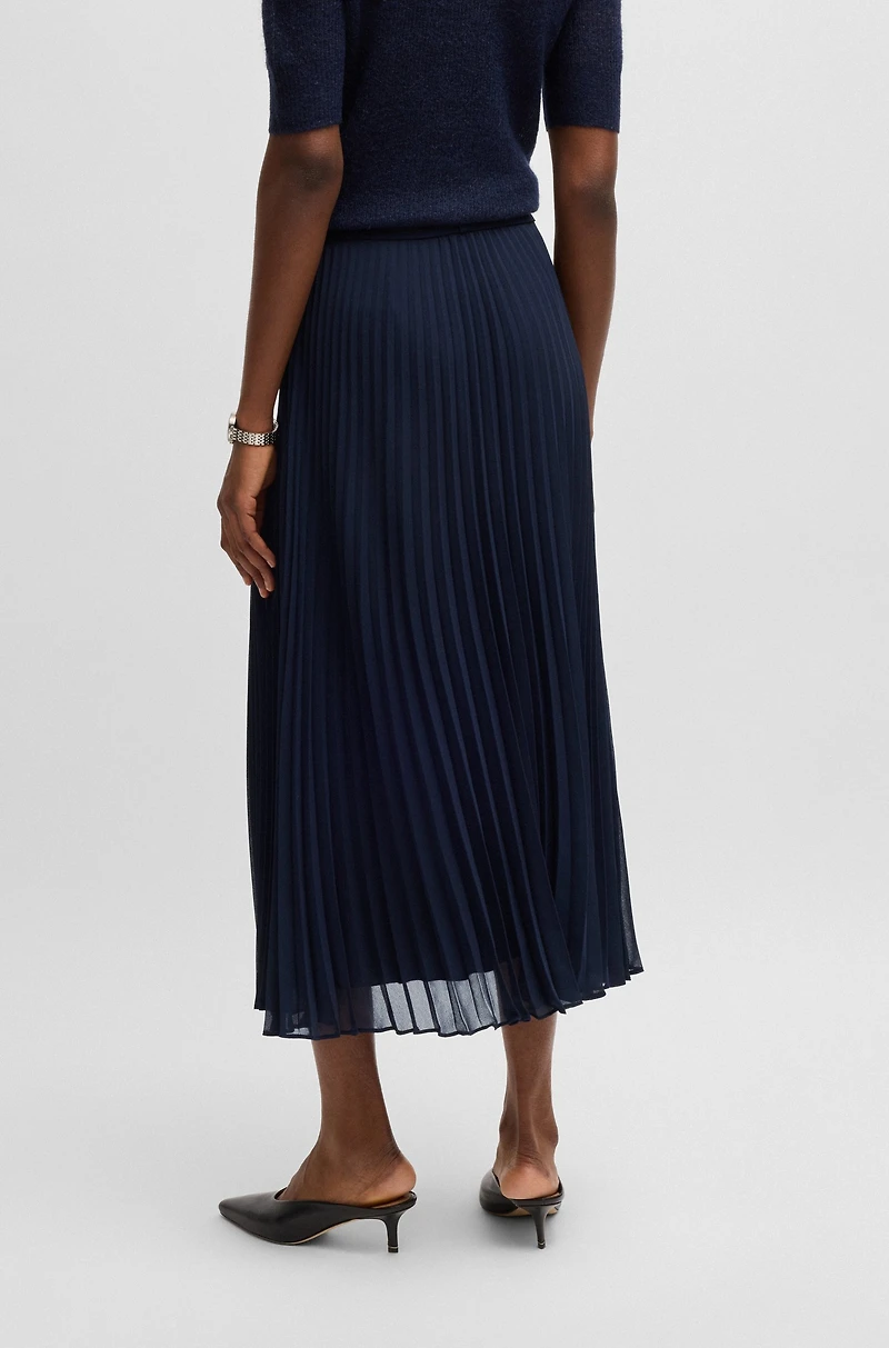 Belted skirt plissé crepe