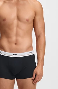 Three-pack of stretch-cotton trunks with logo waistbands