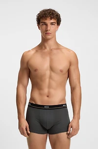 Three-pack of stretch-cotton trunks with logo waistbands