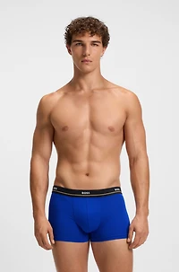 Three-pack of stretch-cotton trunks with logo waistbands