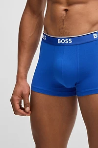 Three-pack of logo-waistband trunks stretch cotton