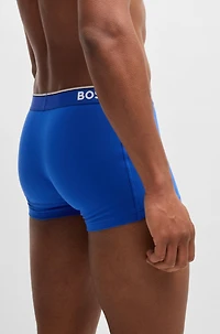 Three-pack of logo-waistband trunks stretch cotton