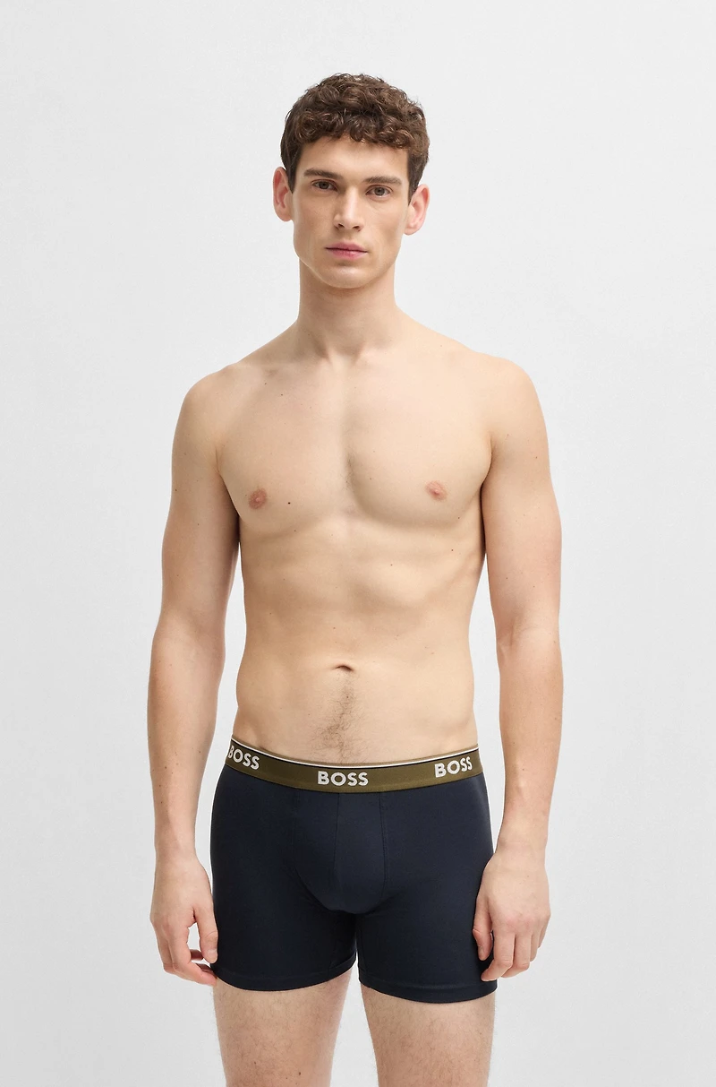 Three-pack of stretch cotton boxer briefs