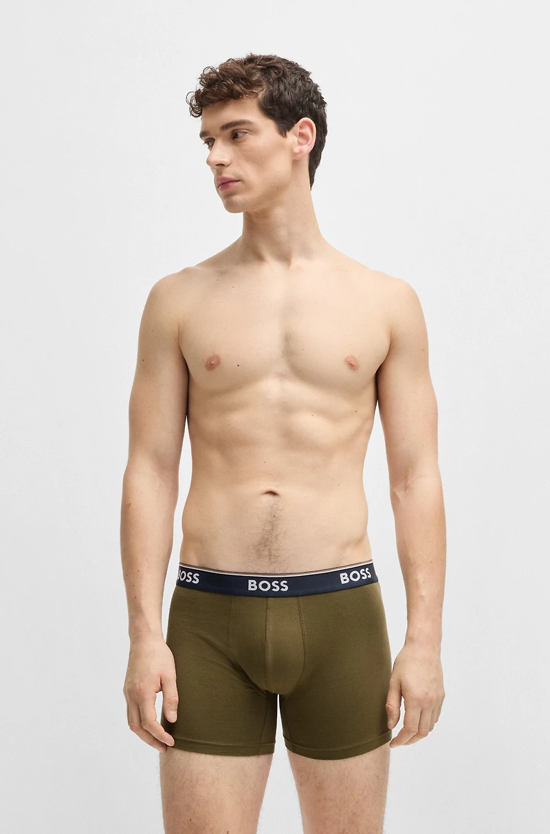 Three-pack of stretch cotton boxer briefs