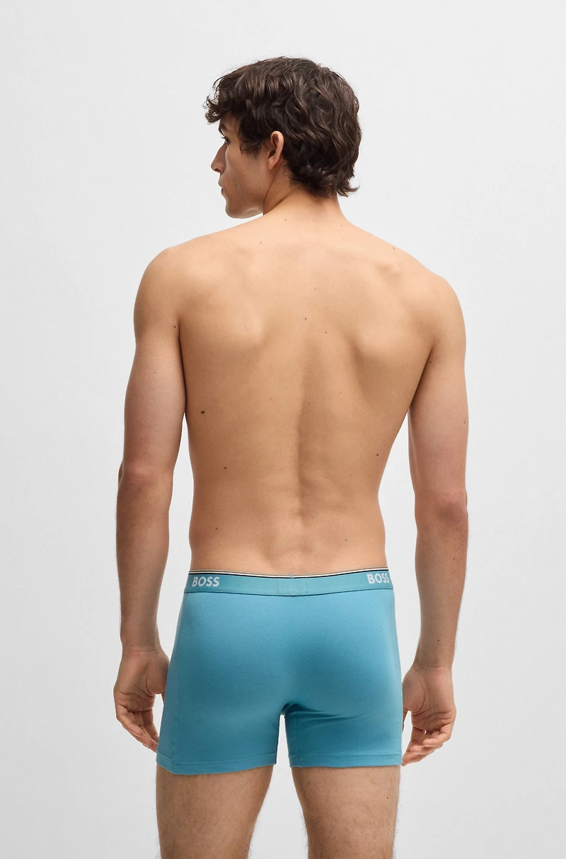 Three-pack of logo-waistband boxer briefs stretch cotton