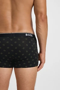Three-pack of stretch-cotton trunks with logo waistband