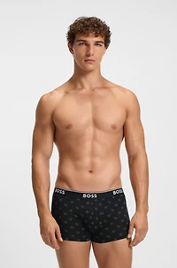 Three-pack of stretch-cotton trunks with logo waistband