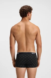 Three-pack of stretch-cotton trunks with logo waistband
