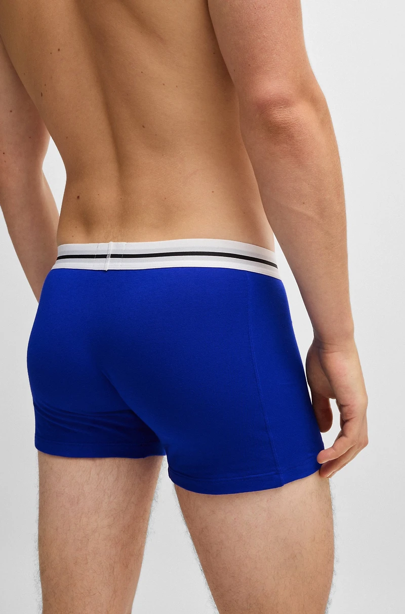 Three-pack of boxer briefs with logo stripe waistbands