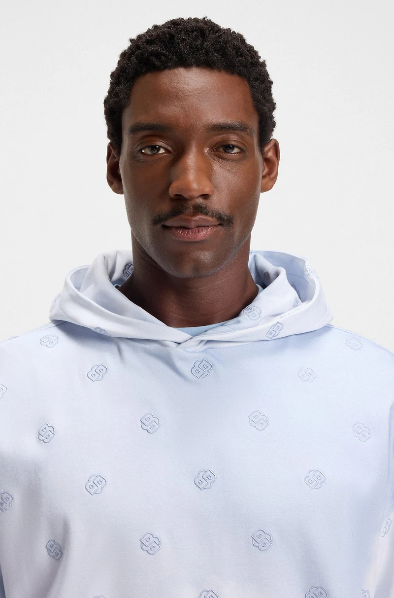Cloud-artwork hoodie with Double B monograms