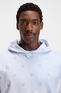 Cloud-artwork hoodie with Double B monograms