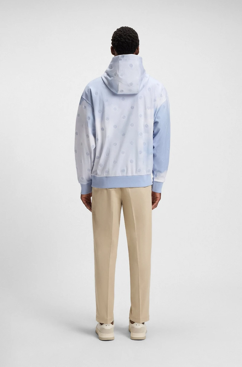 Cloud-artwork hoodie with Double B monograms
