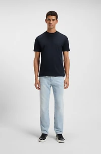 Mercerized-cotton slim-fit T-shirt with collar stripe