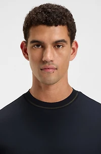 Mercerized-cotton slim-fit T-shirt with collar stripe