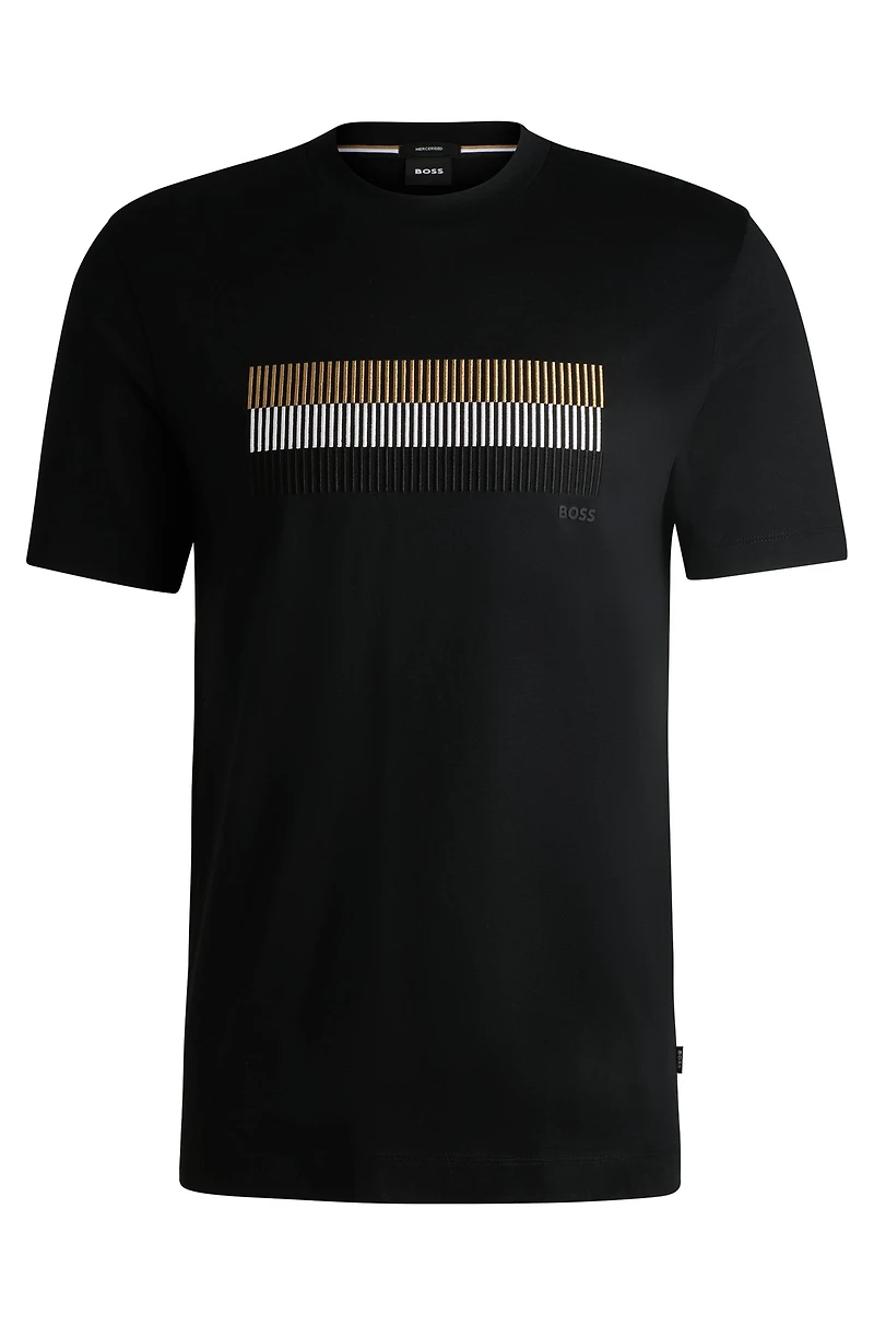 Mercerized-cotton T-shirt with brand artwork