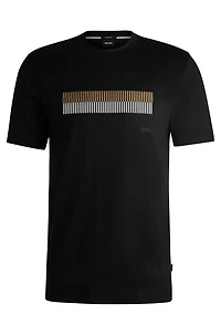 Mercerized-cotton T-shirt with brand artwork