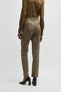 Relaxed-fit trousers melange stretch sharkskin fabric