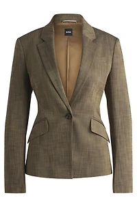 Slim-fit blazer melange sharkskin fabric