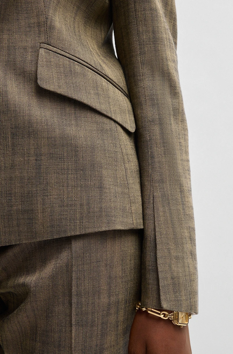Slim-fit blazer melange sharkskin fabric