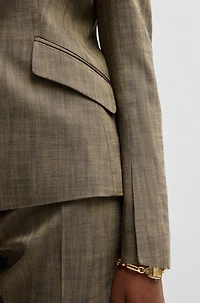 Slim-fit blazer melange sharkskin fabric