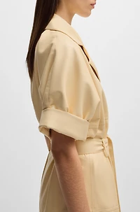 Trench-style relaxed-fit dress faux leather