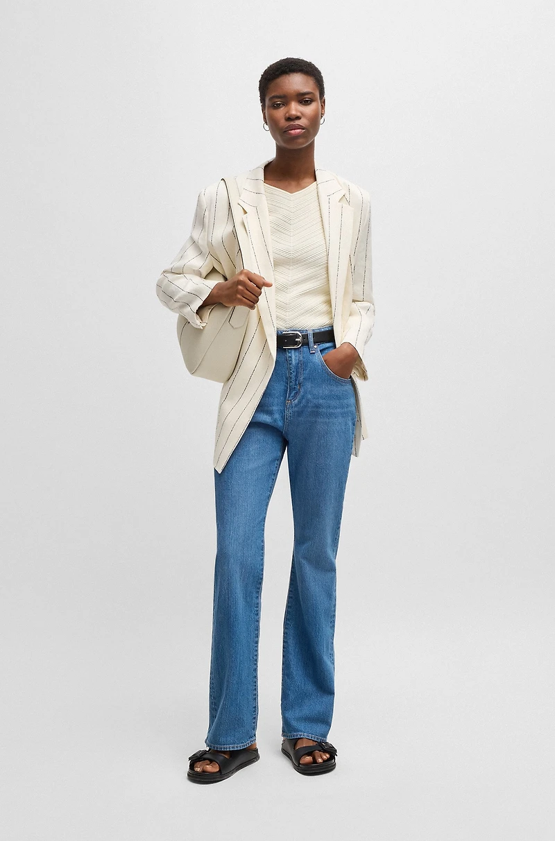 Bootcut jeans blue comfort-stretch denim