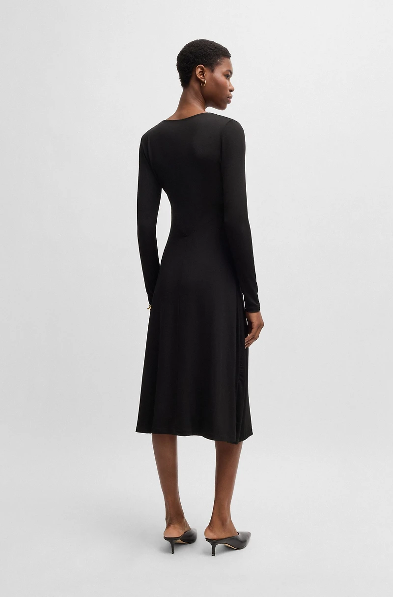 Twist-front dress stretch crepe