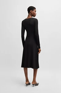 Twist-front dress stretch crepe