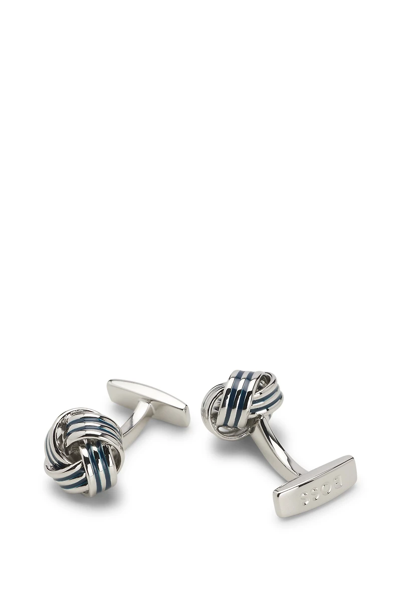Knot cufflinks in silver-tone brass