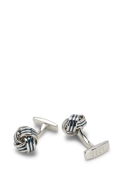 Knot cufflinks in silver-tone brass