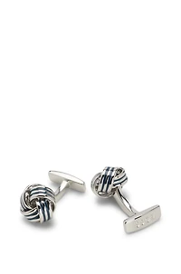 Knot cufflinks in silver-tone brass
