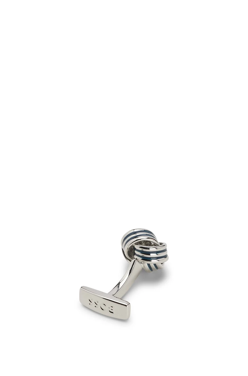 Knot cufflinks in silver-tone brass