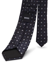Silk tie with jacquard Double B monograms