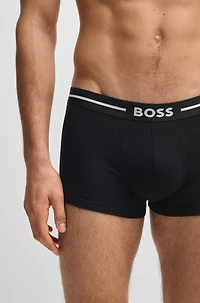 Three-pack of stretch-cotton trunks with logo waistbands