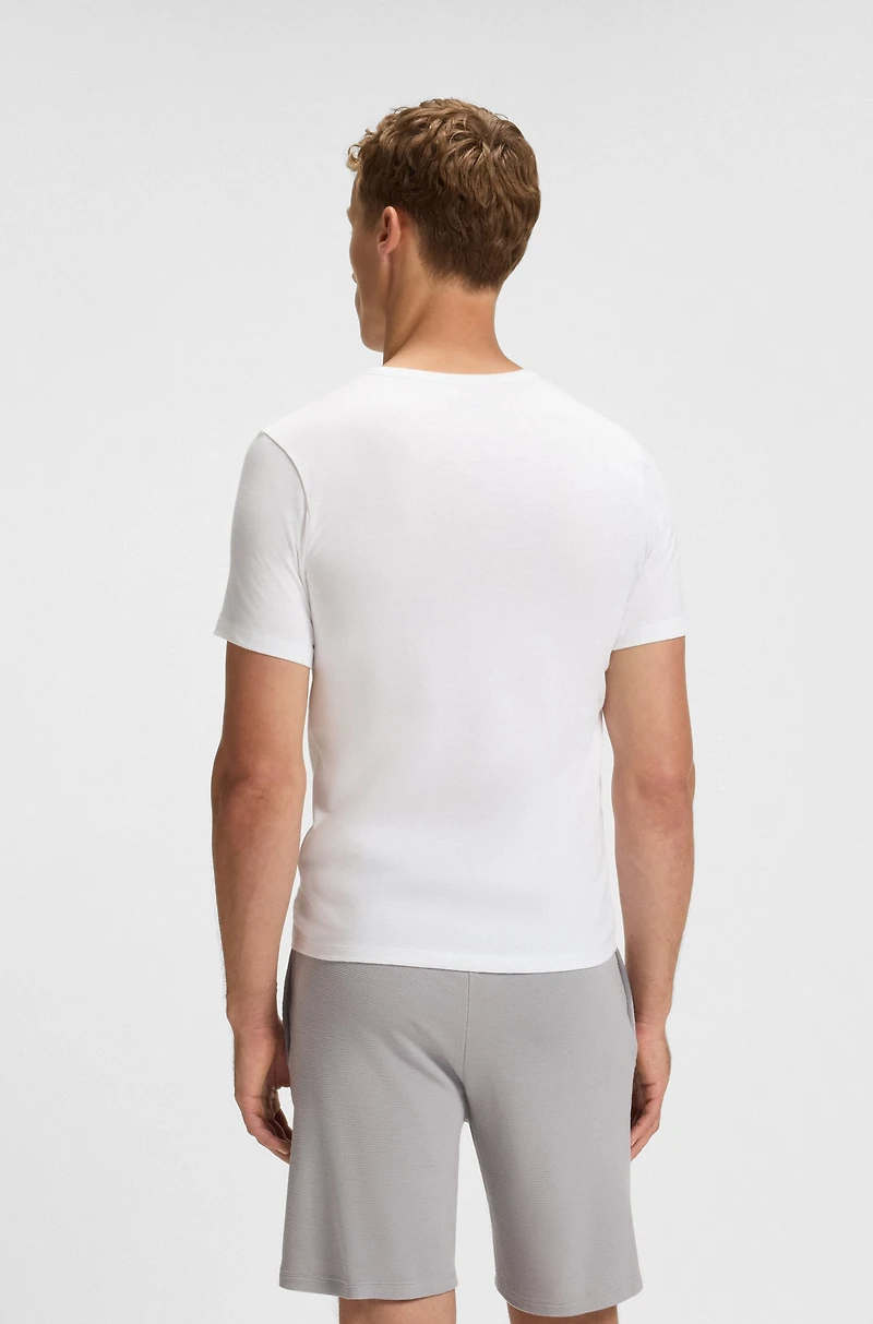 Three-pack of cotton underwear T-shirts with logos