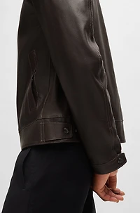 BOSS SELECTED BY SHOHEI OHTANI Regular-fit jacket grained nappa leather