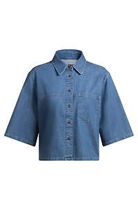 Relaxed-fit blouse blue selvedge denim