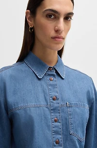 Relaxed-fit blouse blue selvedge denim