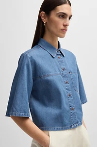 Relaxed-fit blouse blue selvedge denim