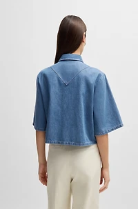 Relaxed-fit blouse blue selvedge denim