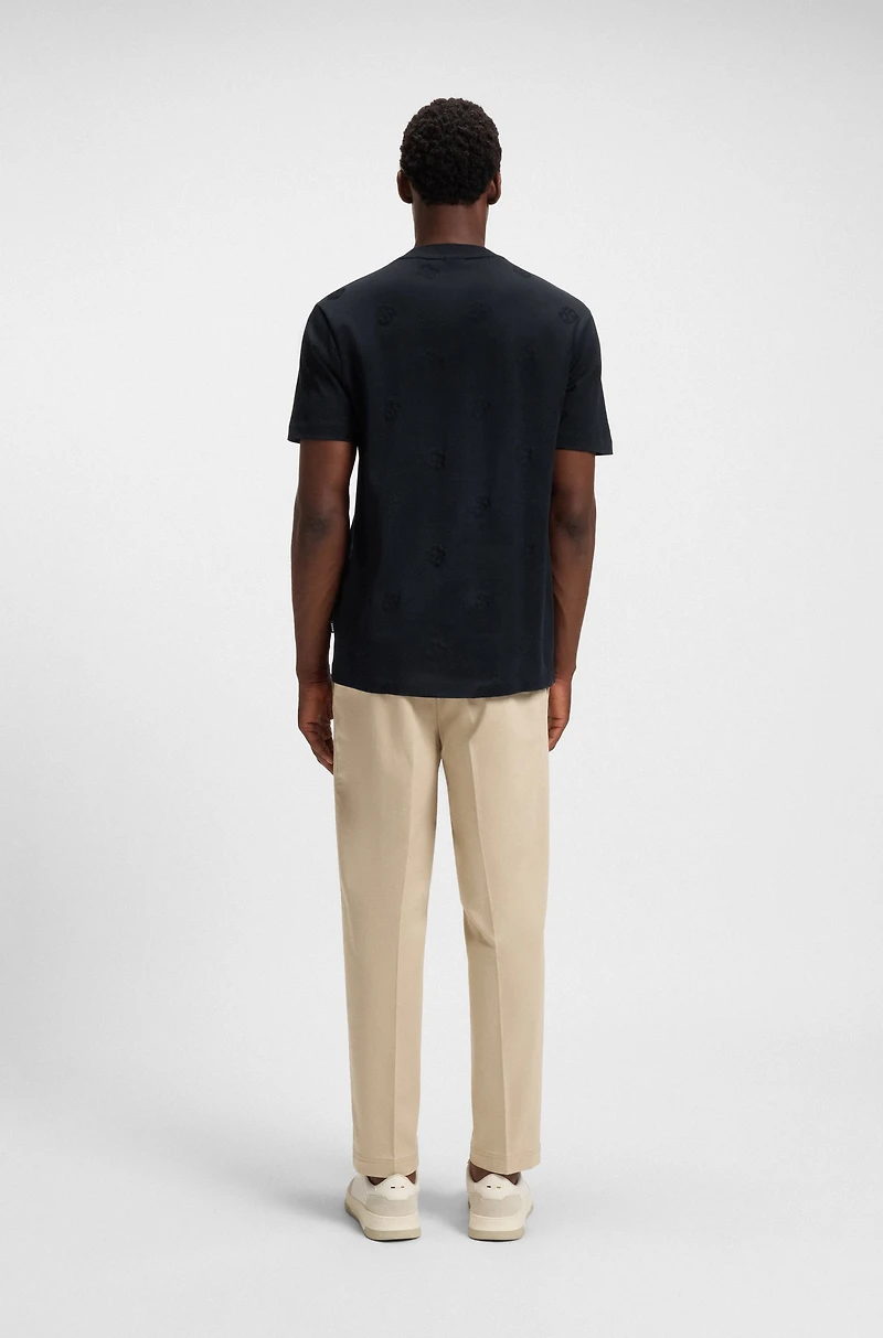 Mercerized-cotton T-shirt with Double B monograms