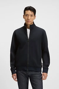 Regular-fit zip-up sweatshirt stretch cotton