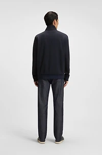 Regular-fit zip-up sweatshirt stretch cotton