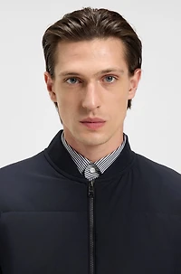 Padded-front zip sweatshirt a cotton blend